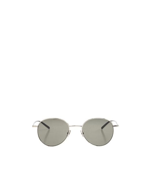 Saint Laurent Metallic Eyewear Oval Frame Sunglasses for men