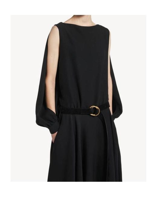 Balenciaga Black Silk-Wool Balloon Maxi Dress