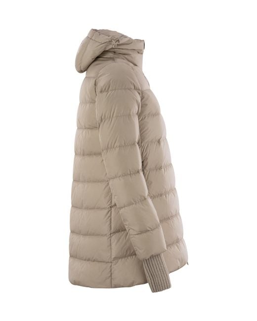 Herno Gray Zip-Up Hooded Down Jacket