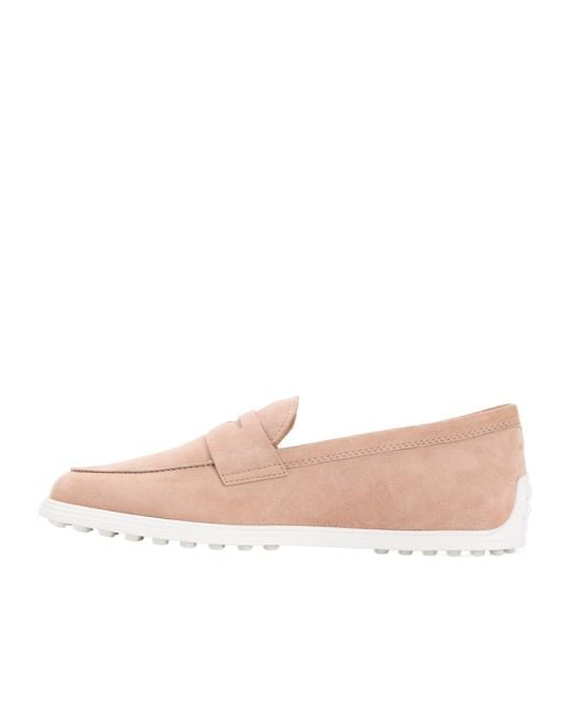 Tod's Pink Round Toe Flat Shoes