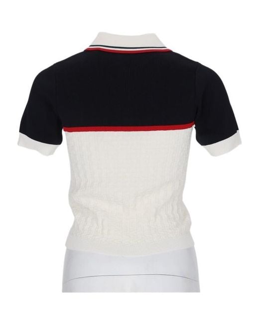 Casablanca White Tennis Color-Blocked Viscose-Blend Polo Shirt
