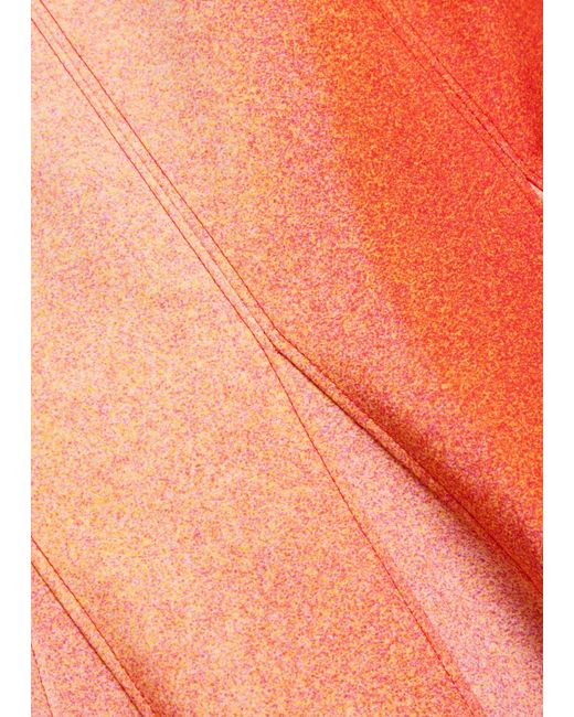 Jonathan Simkhai Orange Printed Cotton-Blend Midi Dress
