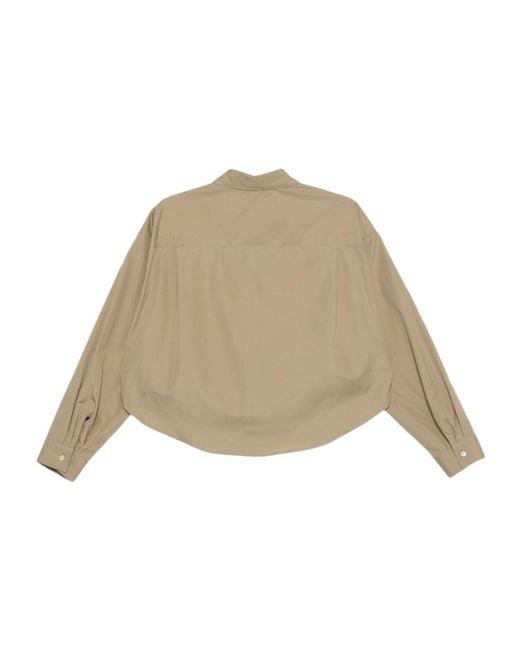 Aspesi Natural Cropped Button-Up Shirt