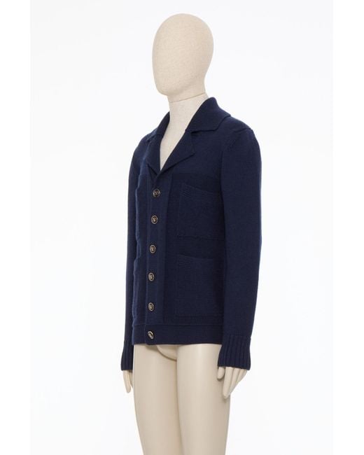 Valentino Blue Button-Up Long-Sleeved Cardigan for men