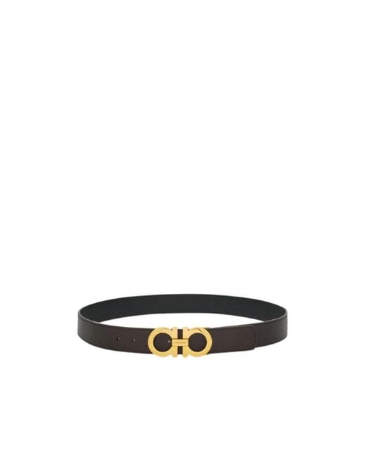 Ferragamo White Logo Dual Adjustable Belt for men