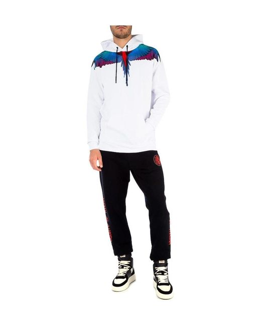 Marcelo Burlon Blue Wing Printed Hooded Sweater for men