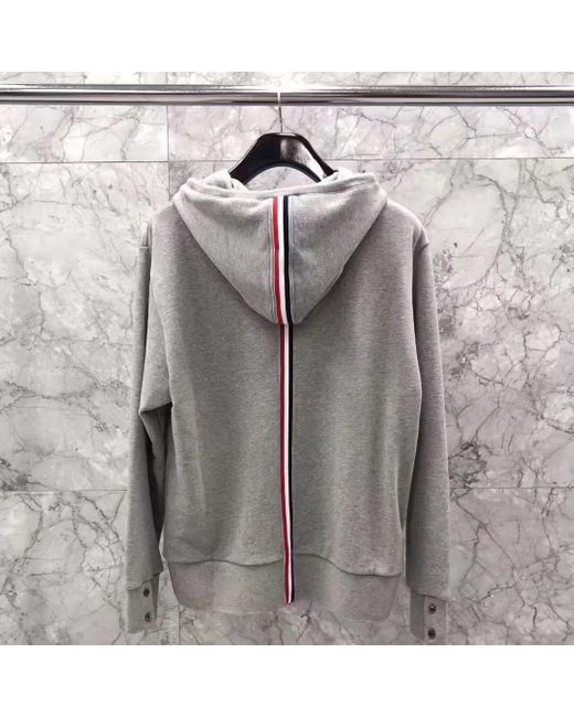 Thom Browne Gray Rwb Stripe Zipped Jacket for men