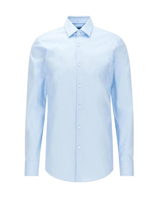 Boss Blue Lapel Button Shirt for men
