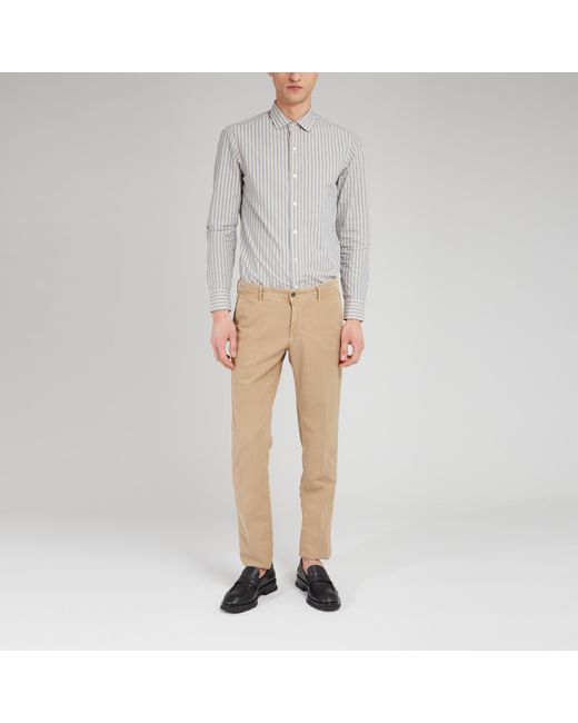 Salvatore Piccolo White Striped Long-Sleeved Shirt for men