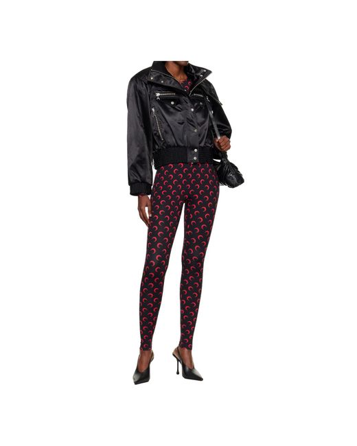 MARINE SERRE Black High Collar Bomber Jacket