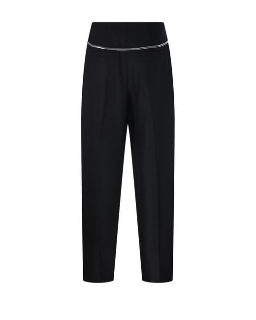 Sportmax Black Pleat Detailed Pants