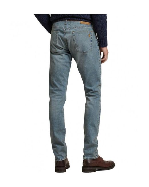 Polo Ralph Lauren Blue Logo Embroidered Slim-Fit Jeans for men
