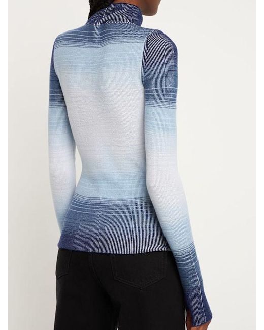CORDOVA Blue High-Neck Long-Sleeved Knitwear