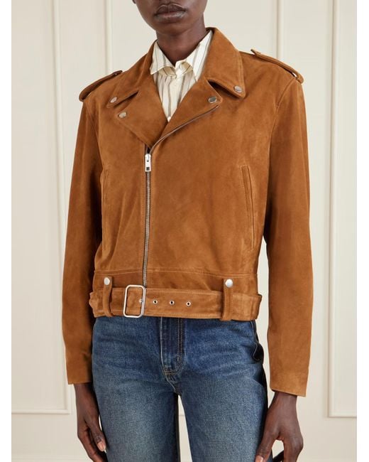 Nili Lotan Brown Evel Suede Motorcycle Jacket