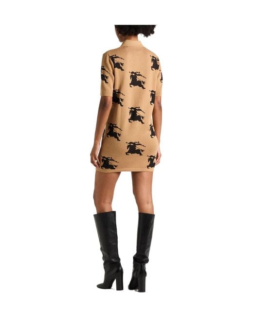 Burberry Natural Mini Dress Cotton, Silk