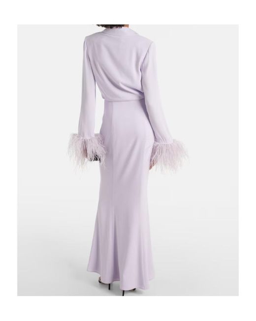 Roland Mouret Purple Embellished Satin Crêpe Gown