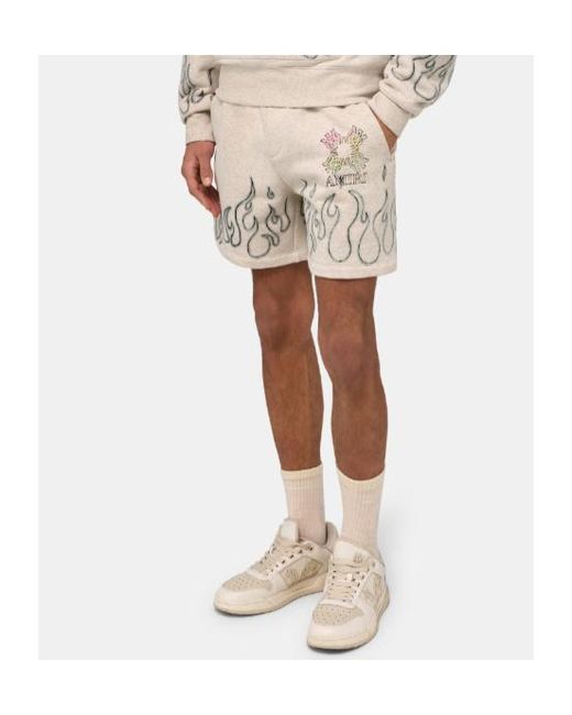 Amiri Natural Ma Quad Flames Sweatshort for men