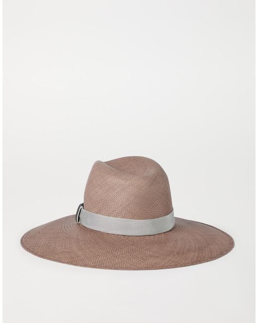 Brunello Cucinelli Brown Embellished Wide-Brimmed Fedora