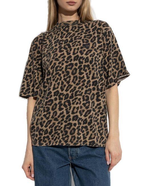 Anine Bing Multicolor Leopard-Printed Crewneck T-Shirt