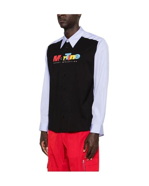 Martine Rose Black Striped Long-Sleeve Shirt for men