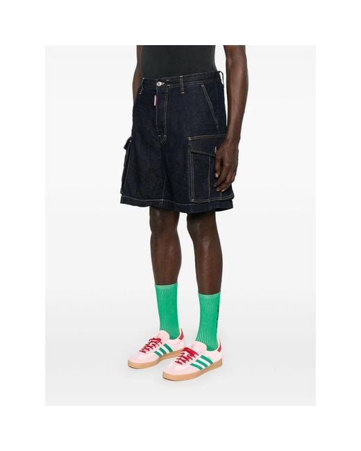DSquared² Black Summer Lovers Denim Cargo Shorts for men