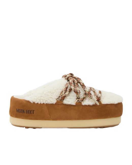 Moon Boot Brown Evx Lace-Up Slippers for men