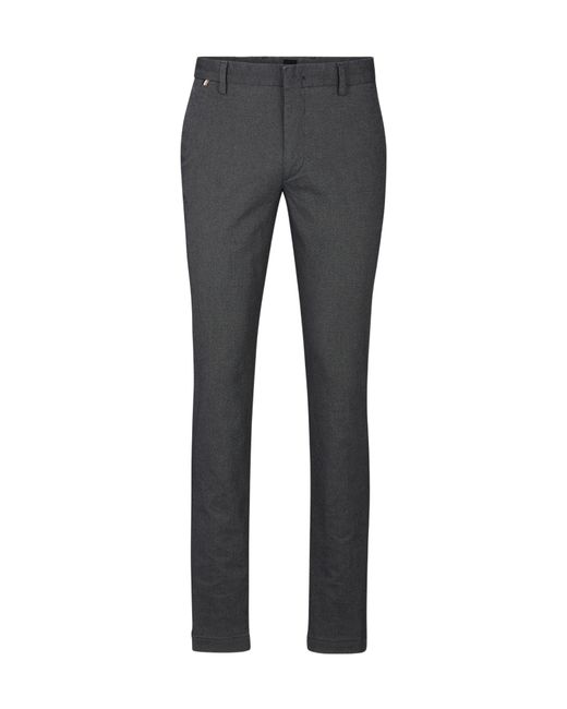 Boss Gray Straight Smartcasual Trousers for men