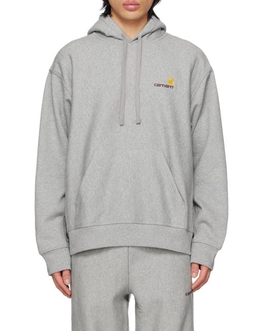 Carhartt Gray Wip American Script Logo Hoodie for men