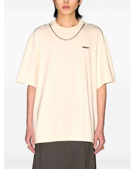 Ambush Natural Ball-Chain Crewneck T-Shirt for men