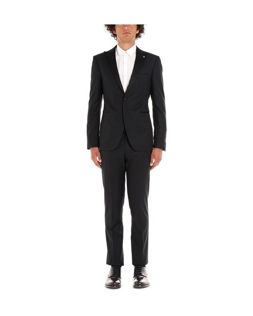 Tagliatore Black Textured Suit for men