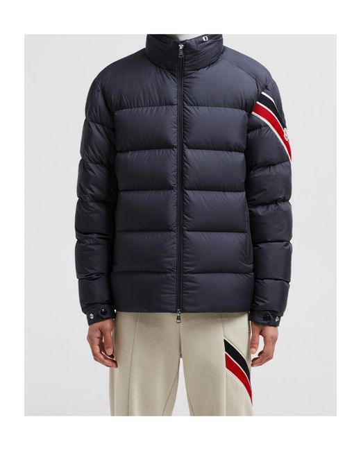 Moncler Blue Solayan Zip-Up Short Down Jacket for men