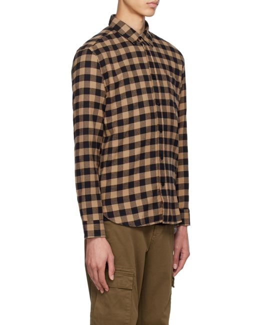 Boss Brown Plaid Shirt for men
