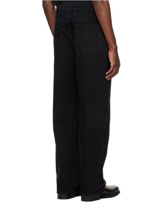 Represent Black Belt Loop Denim Trousers for men