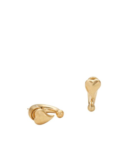 Fendi Metallic Heartbeat Earrings