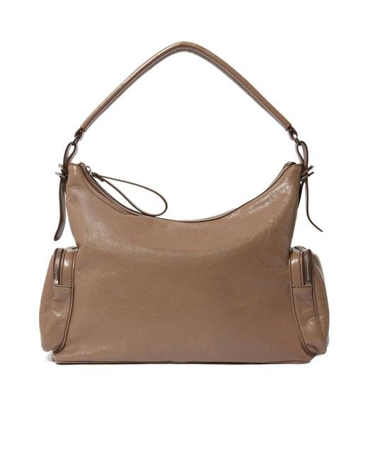 Stella McCartney Brown Dartmoor Cracked Patent Shoulder Bag
