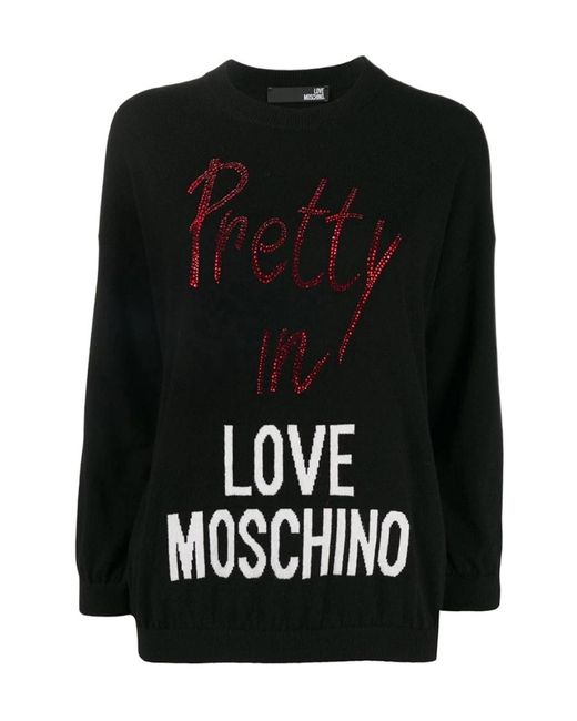 Moschino Black Round Neck Knitted Sweater