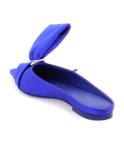 Ferragamo Blue Single Bow Muller Shoes