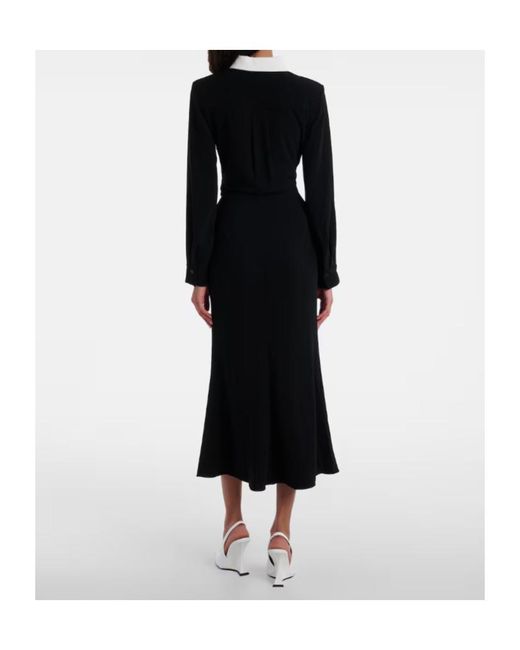 Roland Mouret Black Satin Crepe Midi Dress