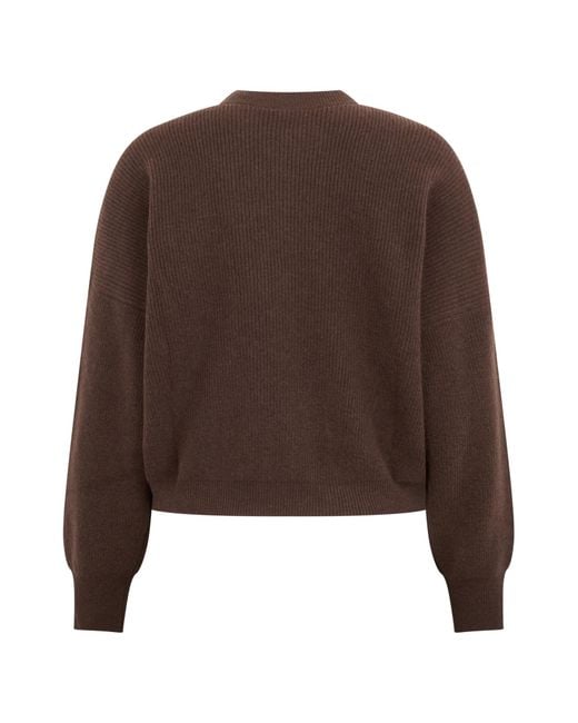 Peserico Brown Textured Pocket Knitted Sweater