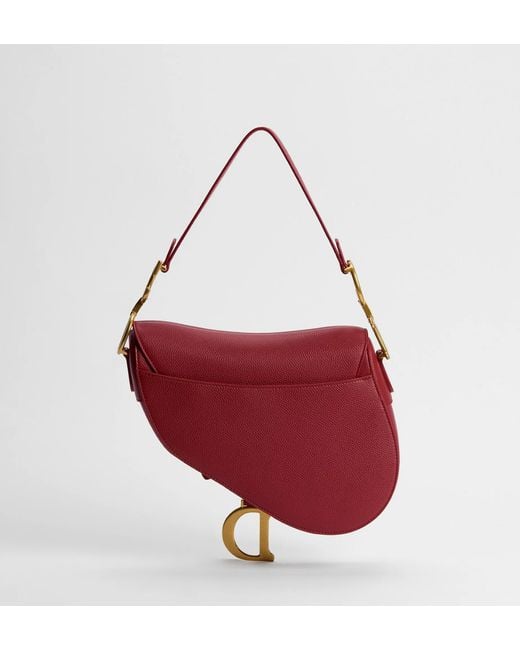 Dior Red Saddle Bag With Strap