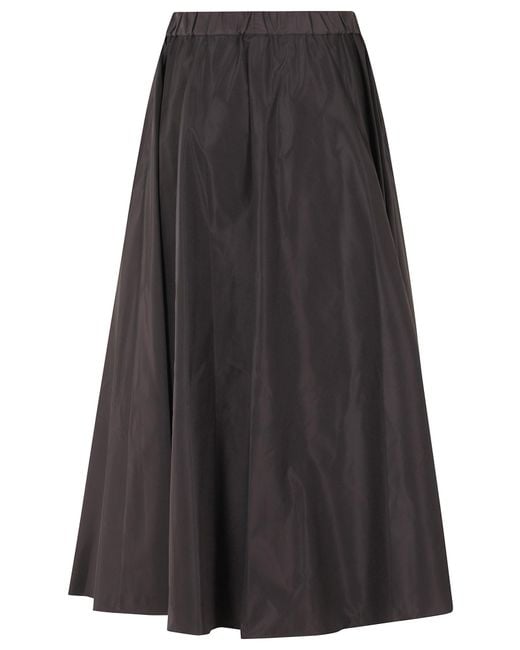 Aspesi Black Logo-Detailed Pleated Skirt
