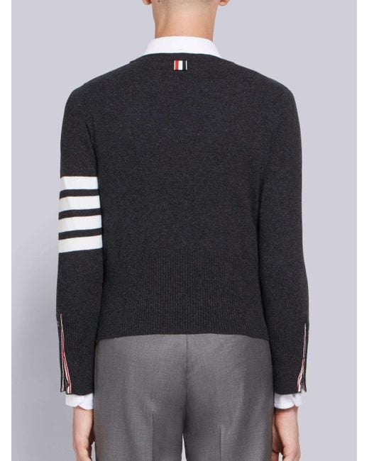 Thom Browne Black Bar Knitted Jumper for men