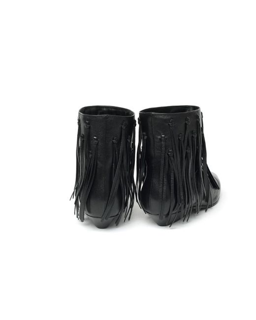 Saint Laurent Black Low-Heeled Boots