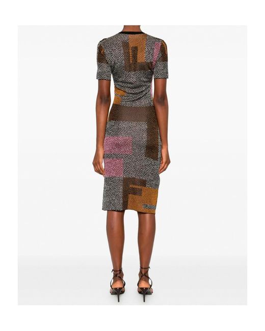 Fendi Multicolor Geometric-Print Midi Dress