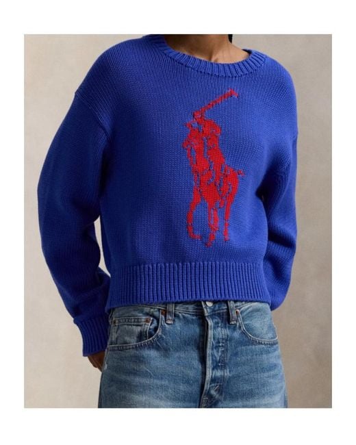 Polo Ralph Lauren Blue Big Pony Crewneck Jumper