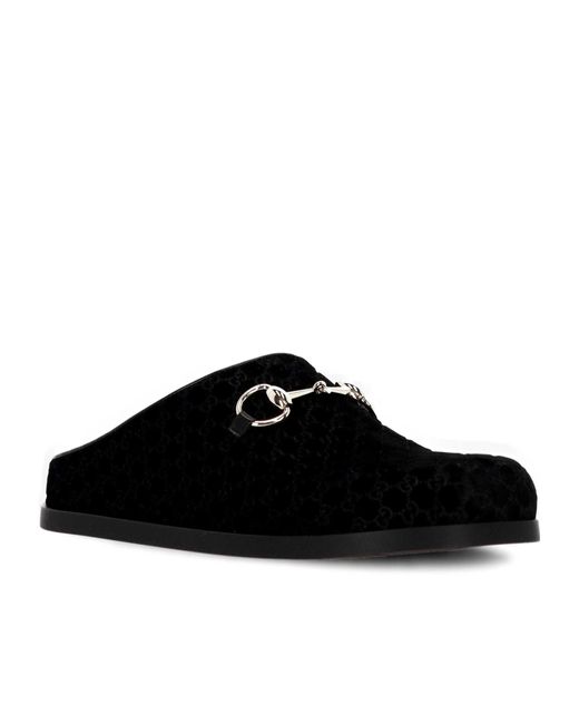 Gucci Black Gg-Pattern Mules