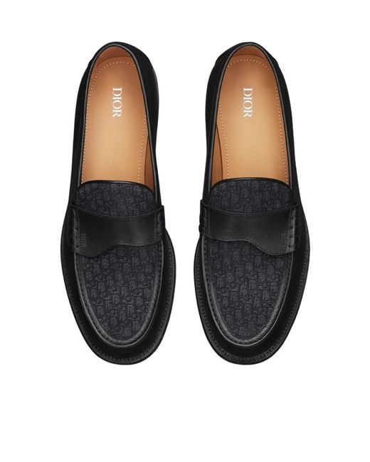 Dior Black Homme Granville Slip-On Loafers for men