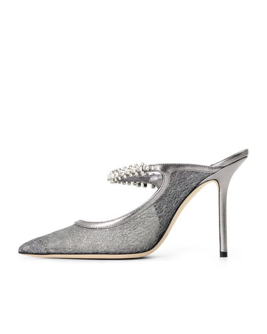 Jimmy Choo White Solid Color Highheeled Shoes