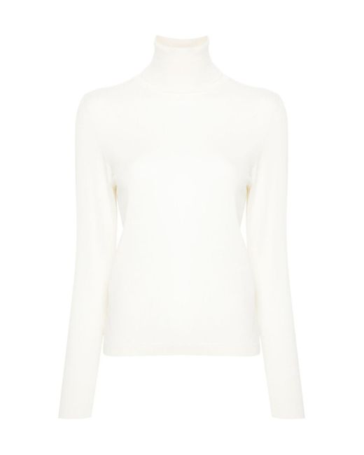 Allude White High-Neck Sweater
