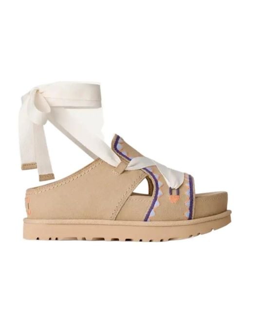 Ugg Natural Goldenstar Hi Artistitch Lace-Up Sandals